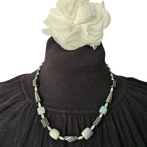 Hematite and natural gemstone necklace